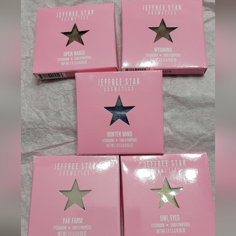 Jeffree star single shadows lot of 5